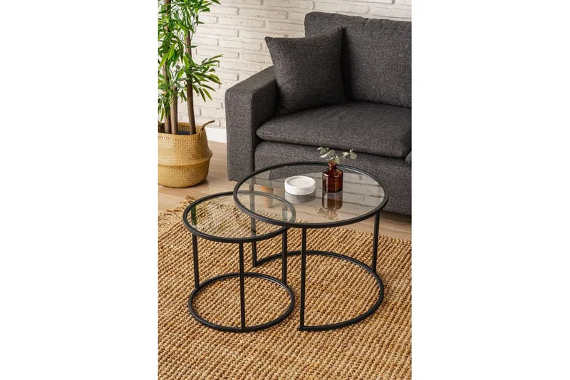 Naruram Soffbord 60 cm - Svart/Transparent - Möbler - Bord & matgrupper - Soffbord