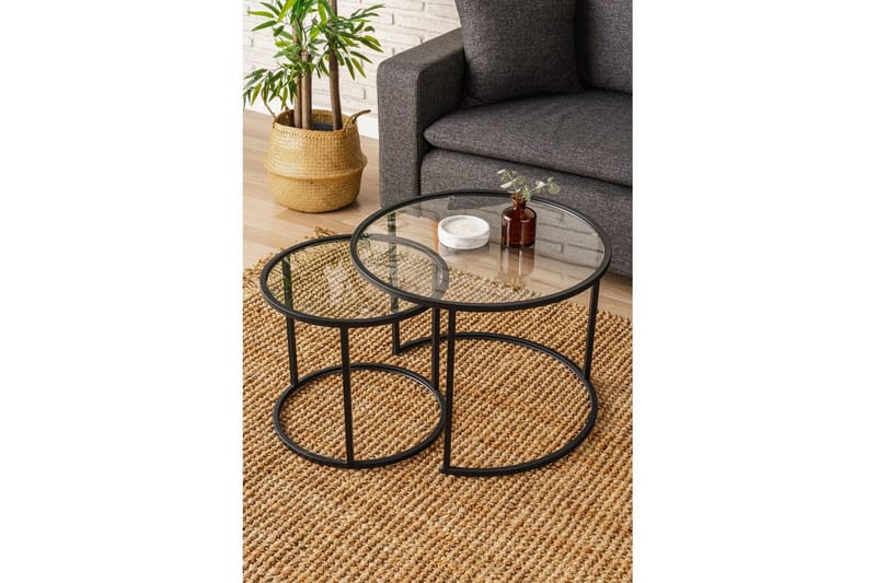 Naruram Soffbord 60 cm - Svart/Transparent - Möbler - Bord & matgrupper - Soffbord