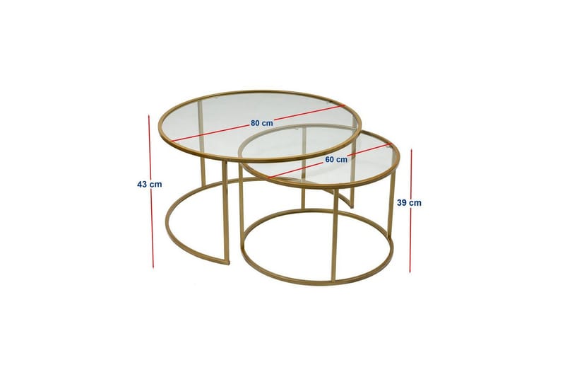Naruram Soffbord 80 cm - Guld/Transparent - Möbler - Bord & matgrupper - Soffbord