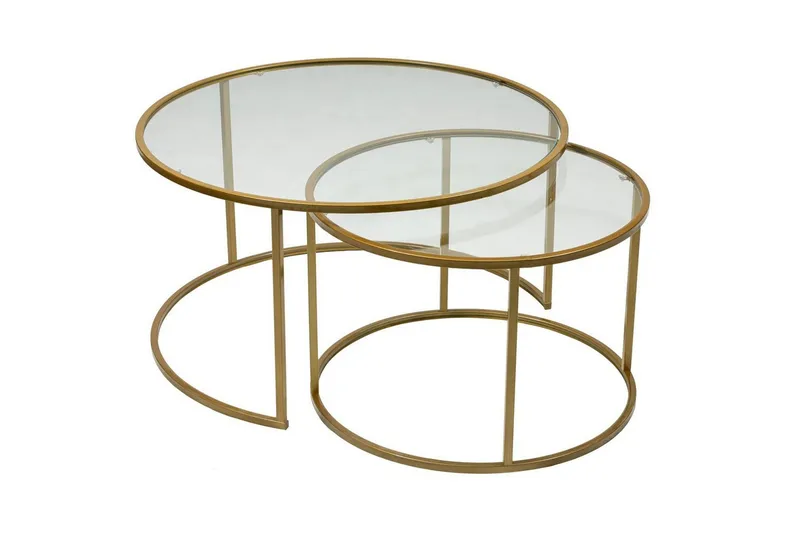 Naruram Soffbord 80 cm - Guld/Transparent - Möbler - Bord & matgrupper - Soffbord