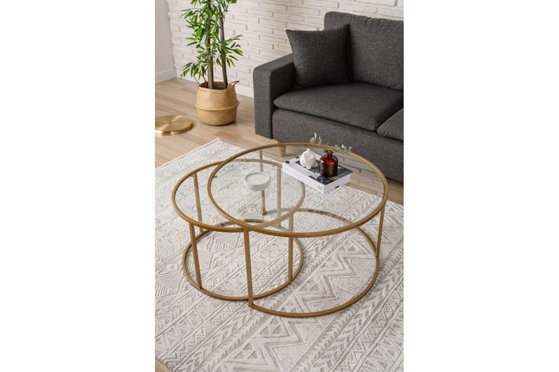 Naruram Soffbord 80 cm - Guld/Transparent - Möbler - Bord & matgrupper - Soffbord