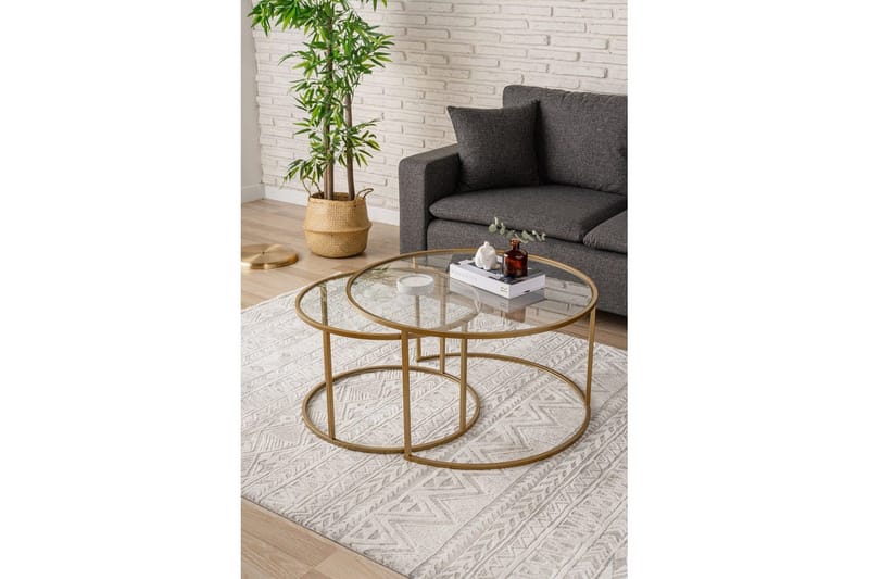 Naruram Soffbord 80 cm - Guld/Transparent - Möbler - Bord & matgrupper - Soffbord