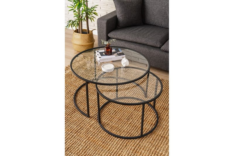 Naruram Soffbord 80 cm - Svart/Transparent - Möbler - Bord & matgrupper - Soffbord