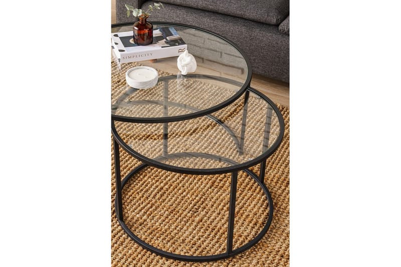 Naruram Soffbord 80 cm - Svart/Transparent - Möbler - Bord & matgrupper - Soffbord