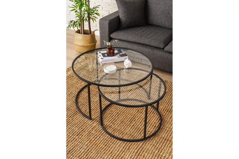 Naruram Soffbord 80 cm - Svart/Transparent - Möbler - Bord & matgrupper - Soffbord