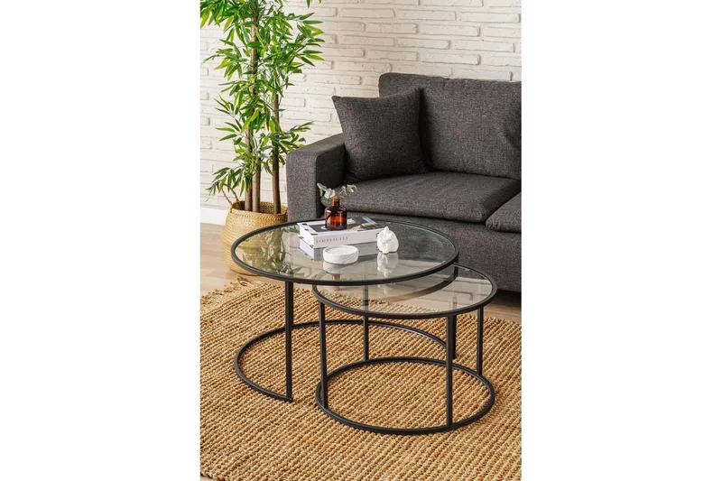 Naruram Soffbord 80 cm - Svart/Transparent - Möbler - Bord & matgrupper - Soffbord