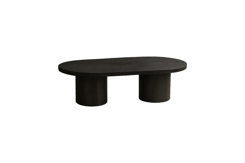 Narvik 120 cm Ovalt Soffbord i Mörkt Trä - Svart - Möbler - Bord & matgrupper - Soffbord
