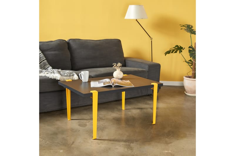 Neda Soffbord 90x60 cm Svart/Gul - Hanah Home - Möbler - Bord & matgrupper - Soffbord