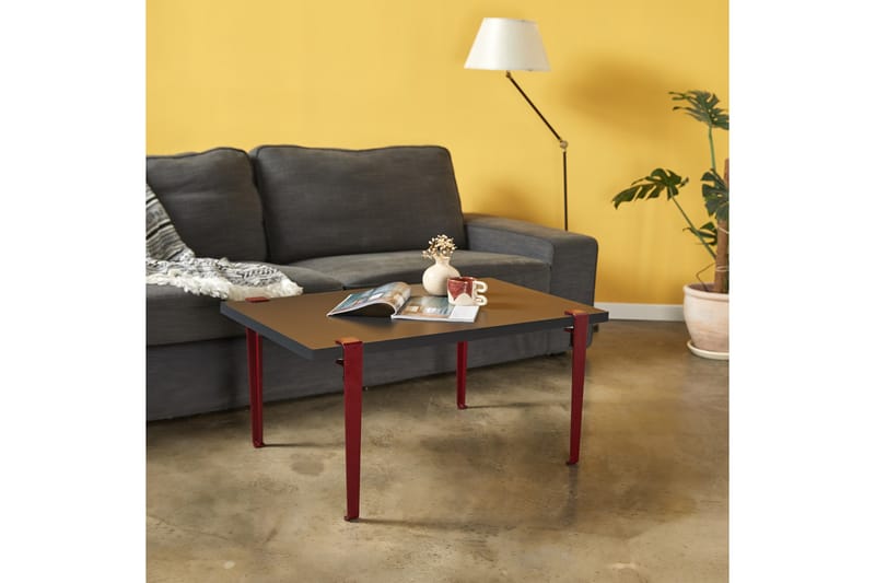Neda Soffbord 90x60 cm Svart/Röd - Hanah Home - Möbler - Bord & matgrupper - Soffbord