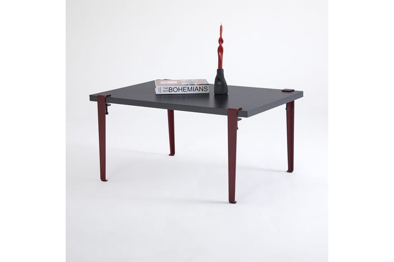 Neda Soffbord 90x60 cm Svart/Röd - Hanah Home - Möbler - Bord & matgrupper - Soffbord