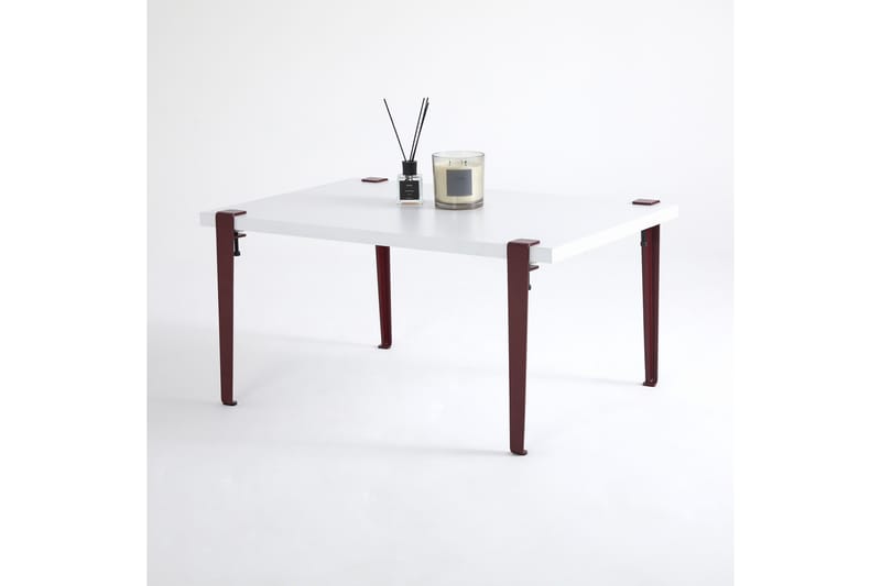 Neda Soffbord 90x60 cm Vit/Röd - Hanah Home - Möbler - Bord & matgrupper - Soffbord