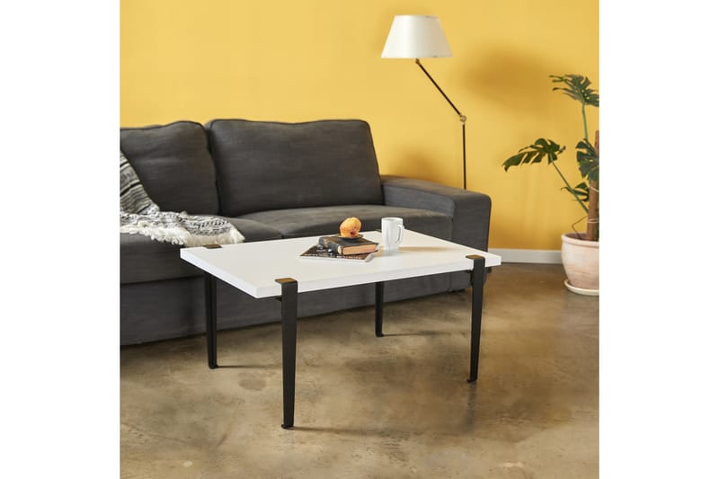 Neda Soffbord 90x60 cm Vit/Svart - Hanah Home - Möbler - Bord & matgrupper - Soffbord