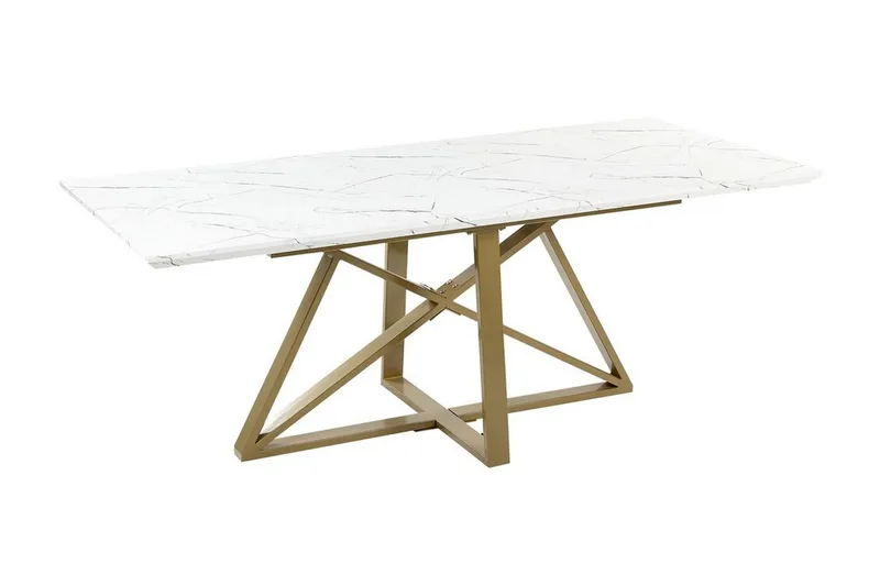 Nettuno Matbord Förlängningsbart 160-200x90 cm - Vit/Guld - Möbler - Bord & matgrupper - Matbord & köksbord