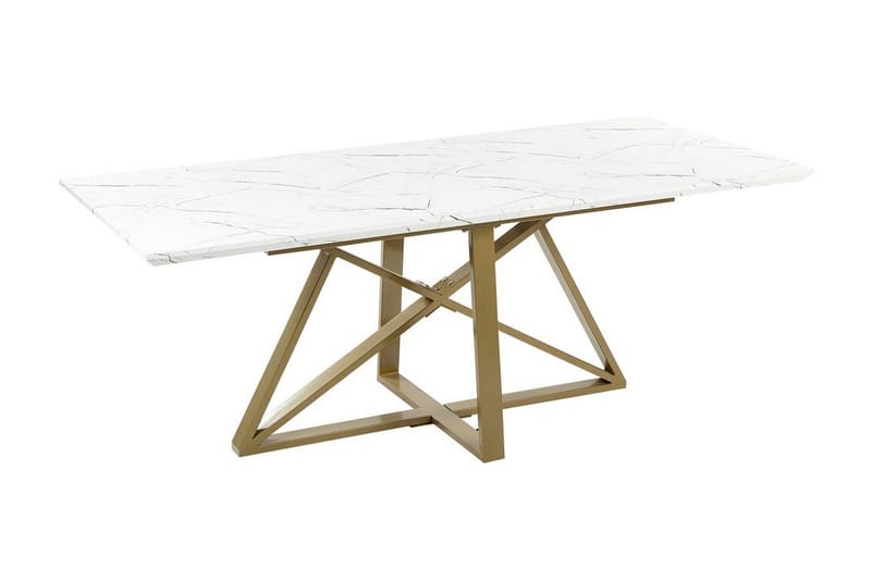 Nettuno Matbord Förlängningsbart 160-200x90 cm - Vit/Guld - Möbler - Bord & matgrupper - Matbord & köksbord
