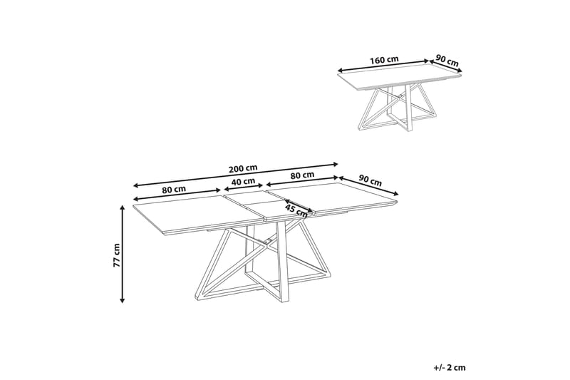 Nettuno Matbord Förlängningsbart 160-200x90 cm - Vit/Guld - Möbler - Bord & matgrupper - Matbord & köksbord