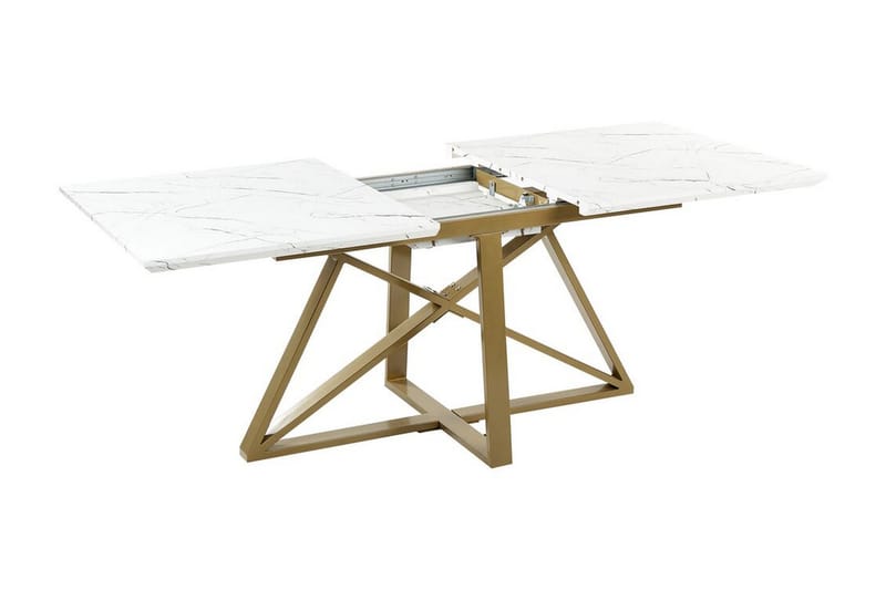 Nettuno Matbord Förlängningsbart 160-200x90 cm - Vit/Guld - Möbler - Bord & matgrupper - Matbord & köksbord
