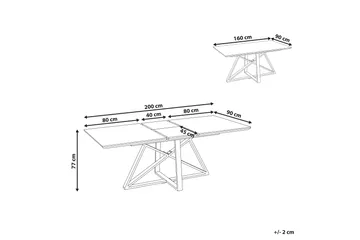 Nettuno Matbord Förlängningsbart 160-200x90 cm - Vit/Guld - Möbler - Bord & matgrupper - Matbord & köksbord