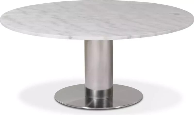 Next runt soffbord i marmor D105 cm - Borstad stål / Marmor (Vit) - Borstat stål/marmor vit - Möbler - Bord & matgrupper - Soffbord
