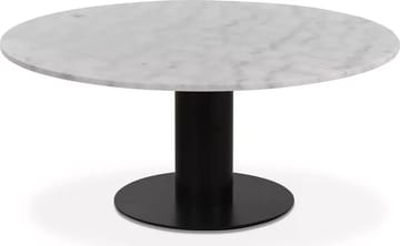 Next runt soffbord i marmor D105 cm - Svart / marmor (Vit)