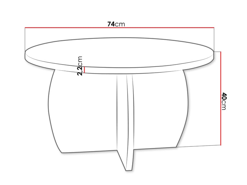 Neyloren 74 cm Runt Soffbord i Målat Trä - Vit - Möbler - Bord & matgrupper - Soffbord