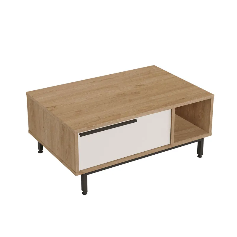 Nilena Soffbord 90x37,6x60 cm, Ek och vitt