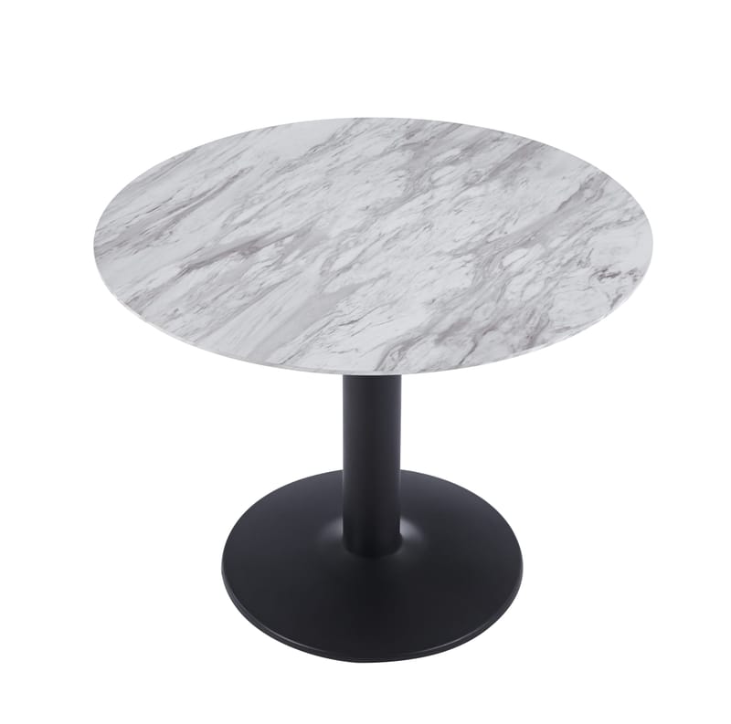 Noah runt matbord Ø100 cm - Marmor/svart, Marmor/svart