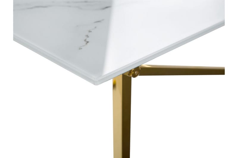 Nod Soffbord 100 cm Marmormönster - Vit/Guld - Soffbord