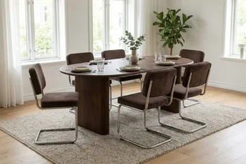 Noira Förlängningsbart Matbord 160/220x100 cm Fanér - Valnöt - Möbler - Bord & matgrupper - Matbord & köksbord