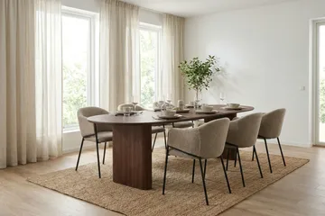 Noira Förlängningsbart Matbord 220/320x100 cm Fanér - Valnöt - Möbler - Bord & matgrupper - Matbord & köksbord
