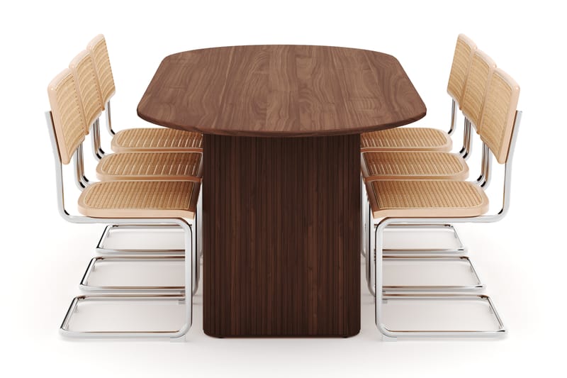 Noira Matbord 220 cm Valnöt med 6 st Build Matstolar - Brun - Möbler - Bord & matgrupper - Matgrupper