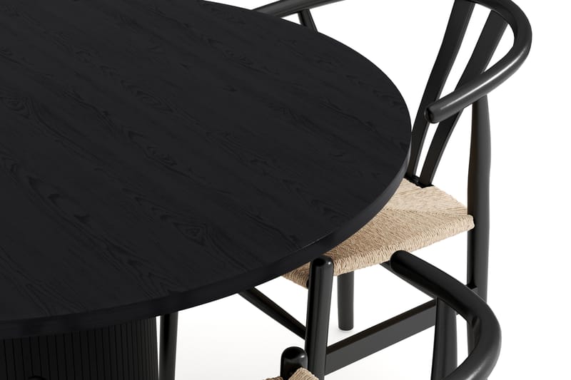 Noira Matgrupp 120 cm Ek Rund med 4 Dastoori Matstol - Svart - Möbler - Bord & matgrupper - Matgrupper