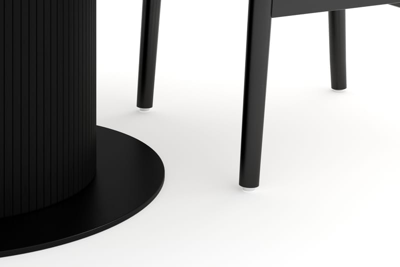 Noira Matgrupp 120 cm Ek Rund med 4 Dastoori Matstol - Svart - Möbler - Bord & matgrupper - Matgrupper