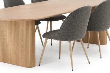 Noira Matgrupp 160-220 cm förlängningsbart med 6 Nibe Plus Mastolar - Ek - Möbler - Bord & matgrupper - Matgrupper