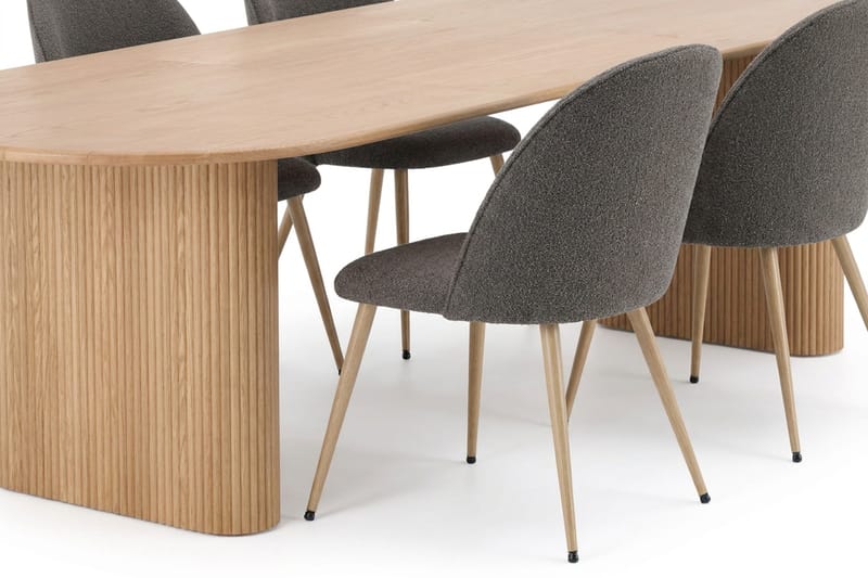 Noira Matgrupp 160-220 cm förlängningsbart med 6 Nibe Plus Mastolar - Ek - Möbler - Bord & matgrupper - Matgrupper