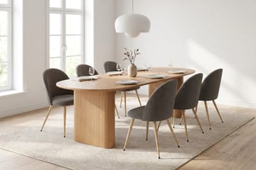 Noira Matgrupp 220-320 cm förlängningsbart med 6 Nibe Plus Mastolar - Ek - Möbler - Bord & matgrupper - Matgrupper