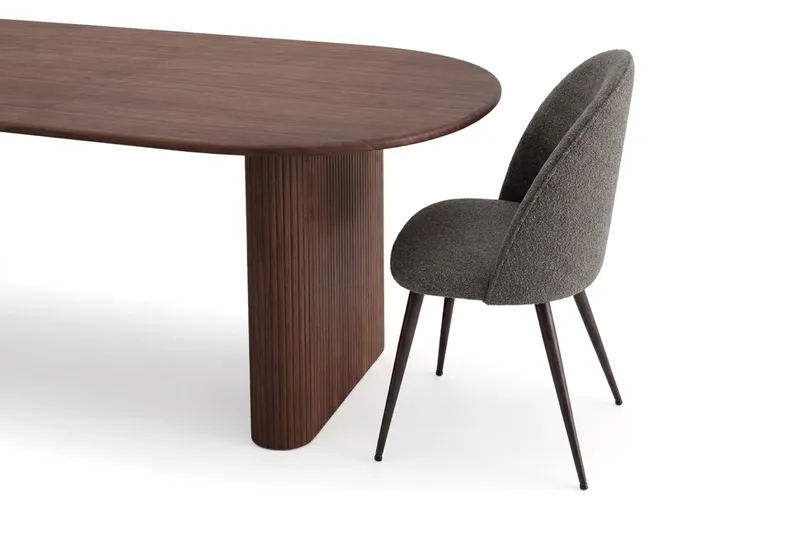 Noira Matgrupp 220-320 cm förlängningsbart med 6 Nibe Plus Mastolar - Valnöt - Möbler - Bord & matgrupper - Matgrupper