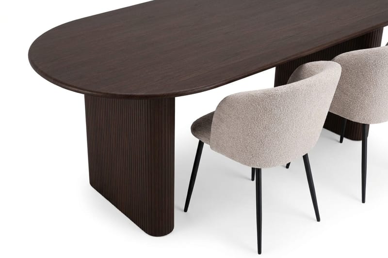 Noira Matgrupp 220 cm rektangulärt med 6 Greya Mastolar - Rökt ek - Möbler - Bord & matgrupper - Matgrupper
