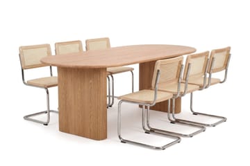 Noira Matgrupp förlängningsbart 160-220 cm Ek med 6 Build Matstolar - Ek - Möbler - Bord & matgrupper - Matgrupper