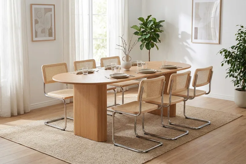Noira Matgrupp förlängningsbart 160-220 cm Ek med 6 Build Matstolar - Ek - Möbler - Bord & matgrupper - Matgrupper