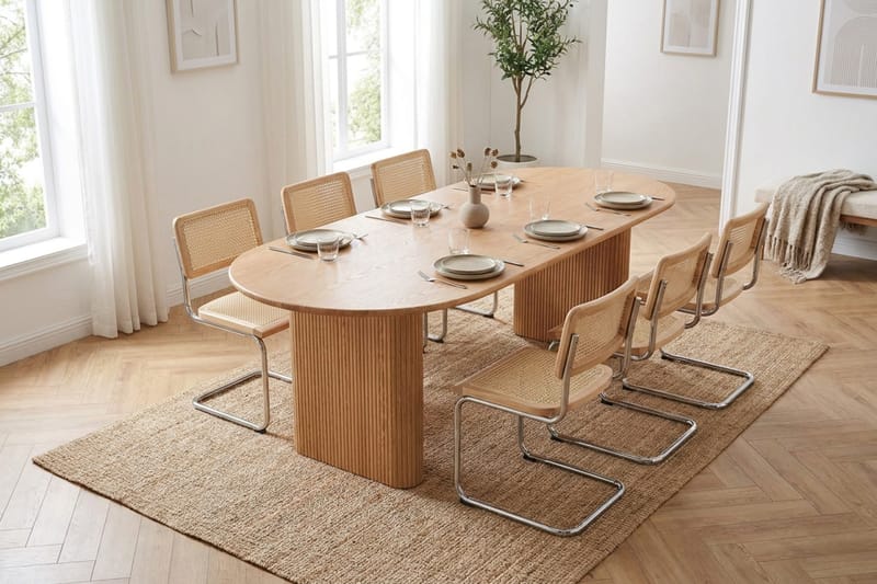 Noira Matgrupp förlängningsbart 160-220 cm Ek med 6 Build Matstolar - Ek - Möbler - Bord & matgrupper - Matgrupper