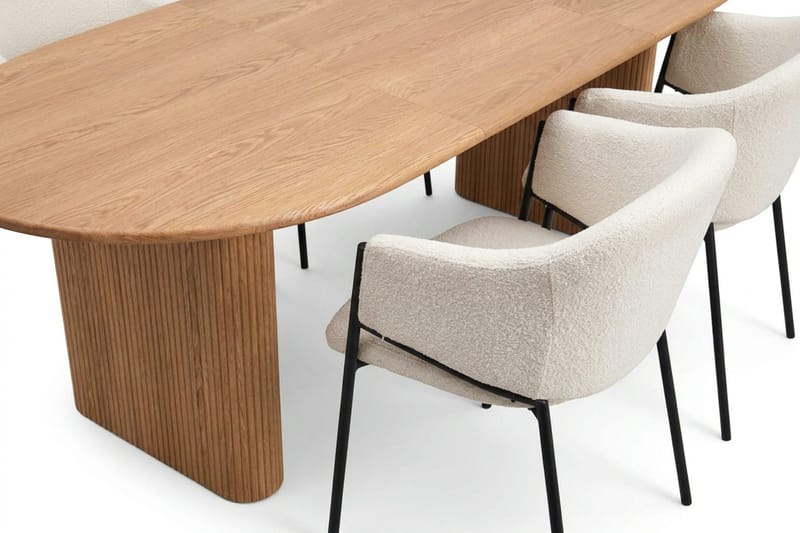 Noira Matgrupp förlängningsbart 160-220 cm Ek med 6 Filip Matstolar - Ek - Möbler - Bord & matgrupper - Matgrupper
