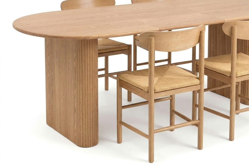 Noira Matgrupp förlängningsbart 160-220 cm Ek med 6 Malte Matstolar - Möbler - Bord & matgrupper - Matgrupper