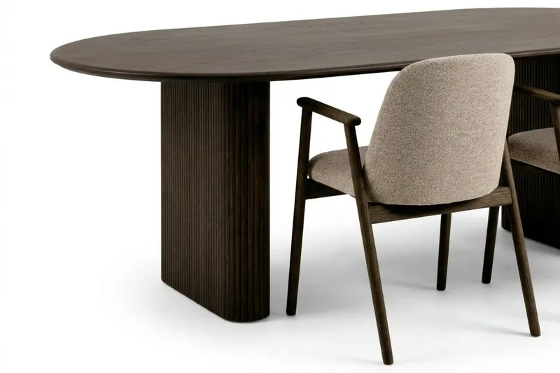 Noira Matgrupp förlängningsbart 160-220 cm Rökt Ek med 6 Reciclar Matstolar - Rökt ek - Möbler - Bord & matgrupper - Matgrupper