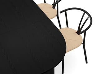 Noira Matgrupp förlängningsbart 160-220 cm Svart med 6 Elysia Matstolar - Svartlaserad ek - Möbler - Bord & matgrupper - Matgrupper