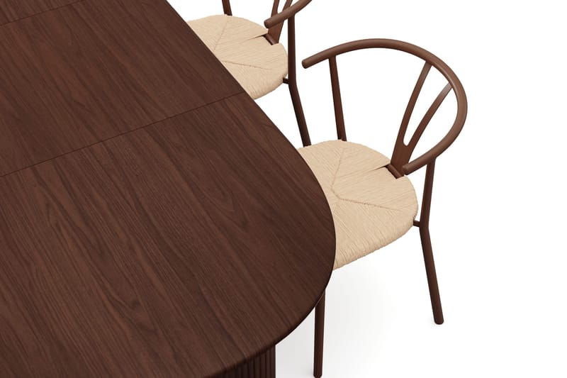Noira Matgrupp förlängningsbart 160-220 cm Valnöt med 6 Elysia Matstolar - Valnöt - Möbler - Bord & matgrupper - Matgrupper