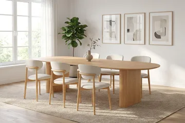 Noira Matgrupp förlängningsbart 220-320 cm Ek med 6 Molly Matstolar - Ek - Möbler - Bord & matgrupper - Matgrupper
