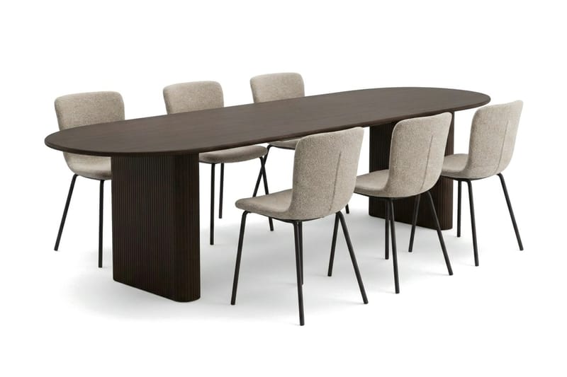 Noira Matgrupp förlängningsbart 220-320 cm Rökt Ek med 8 Katy Matstolar - Rökt ek - Möbler - Bord & matgrupper - Matgrupper