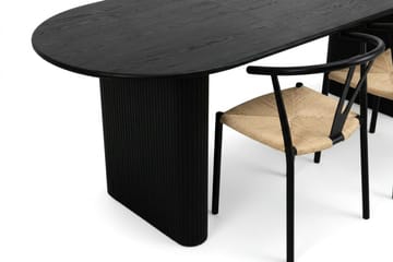 Noira Matgrupp förlängningsbart 220-320 cm Svart med 6 Elysia Matstolar - Svartlaserad ek - Möbler - Bord & matgrupper - Matgrupper