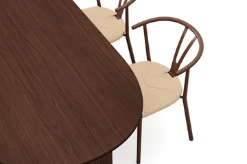 Noira Matgrupp förlängningsbart 220-320 cm Valnöt med 6 Elysia Matstolar - Valnöt - Möbler - Bord & matgrupper - Matgrupper