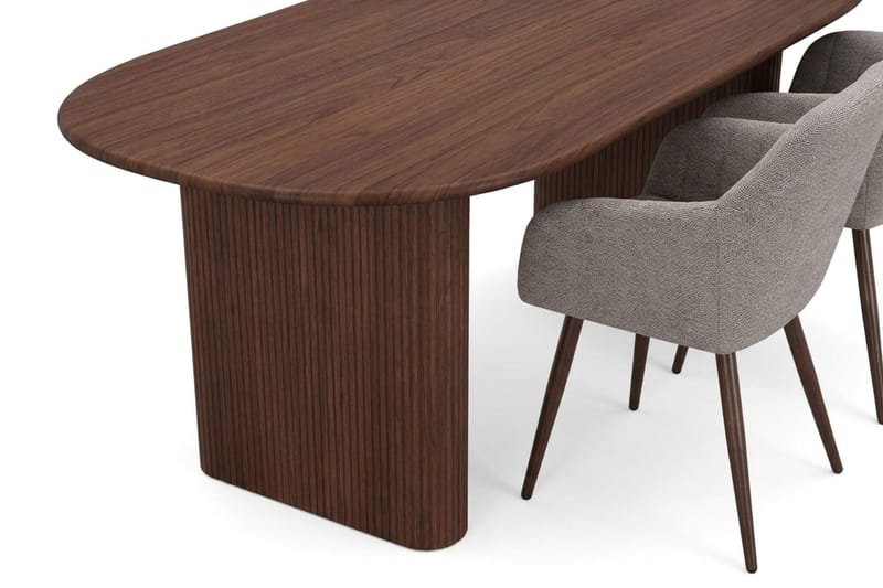 Noira Matgrupp rektangulärt 180 cm Valnöt med 6 Filippa Matstolar - Valnöt - Möbler - Bord & matgrupper - Matgrupper